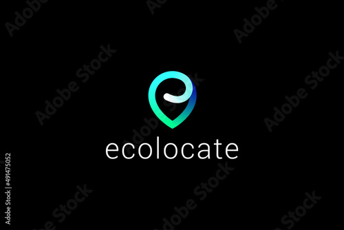 Letter e minimal location tracker logo