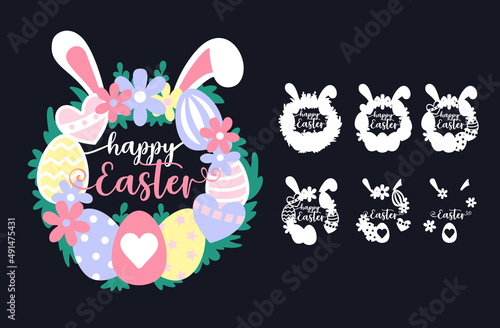 Easter 3d layered paper cut shadow box