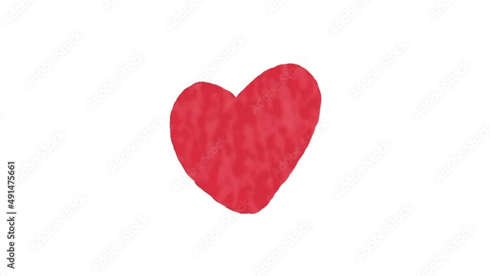 Animation of a red heart drawing. Drawing of a red watercolor heart. Video footage for Valentines Day. Animation of a red heart drawing. Drawing of a red watercolor heart. Video footage for Valentines Day.