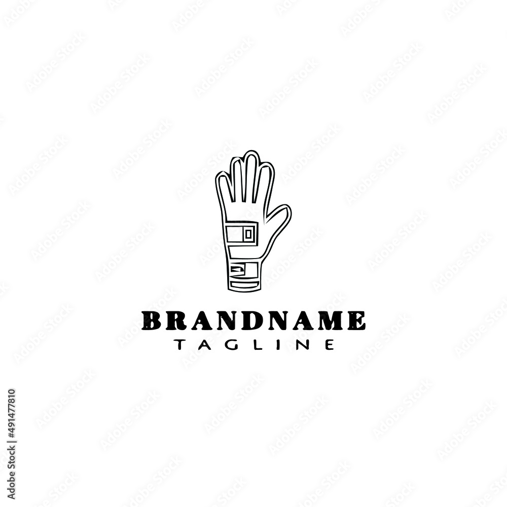 cute glove logo cartoon design template icon black isolated vector illustration cute glove logo cartoon design template icon black isolated vector illustration