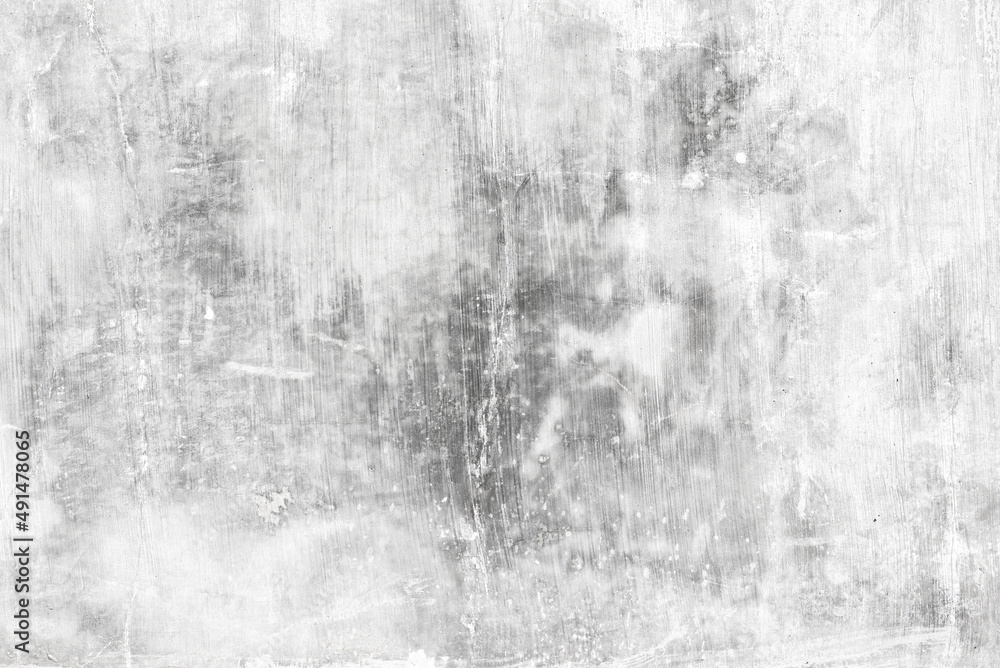 Naklejka premium Panorama of Old cement wall painted white, peeling paint texture and background