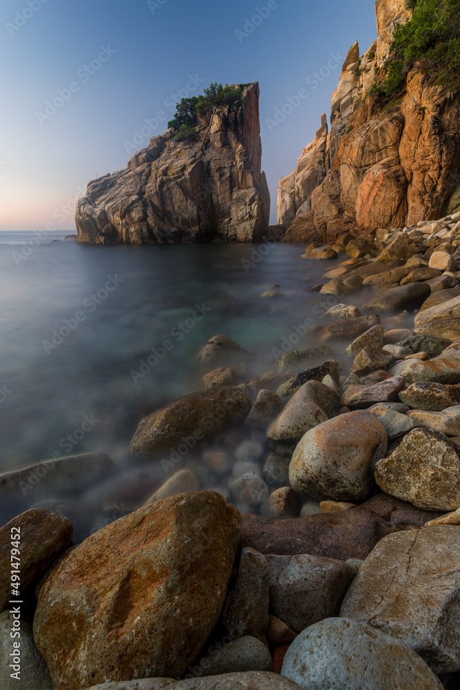 Sunset over the rocks