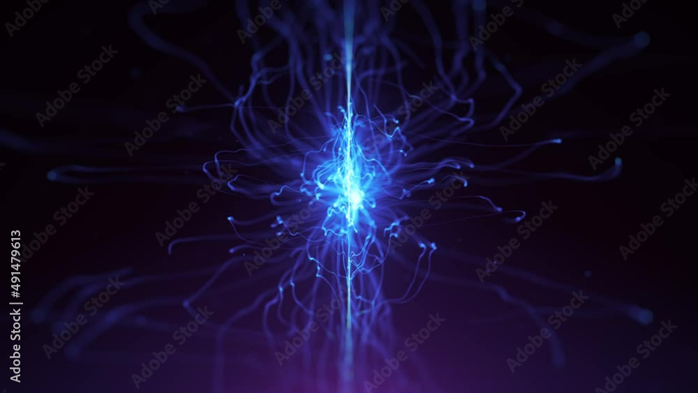 Abstract Energy Forcefield Particles Background Loop/ 4k animation of an abstract wallpaper background of energy forcefield fractal particles flowing with depth of field and seamless looping