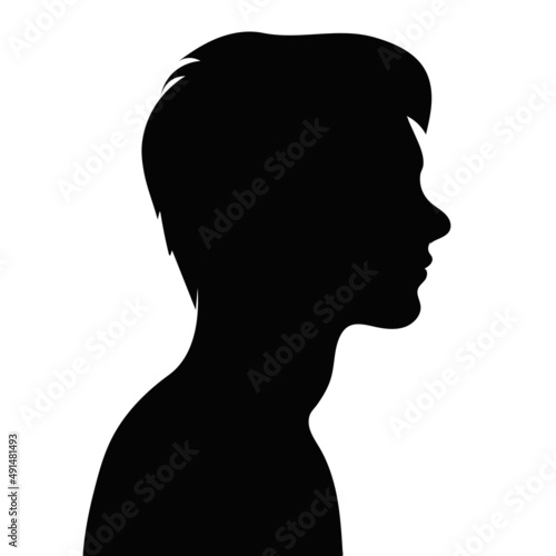 portrait man black silhouette, isolated vector © zolotons