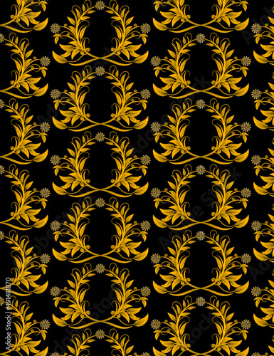 Pattern of golden ornament frames vector on black color.jpg, Pattern of golden ornament frames vector on black color