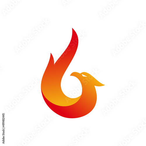 Fototapeta Naklejka Na Ścianę i Meble -  fire eagle flame logo illustration