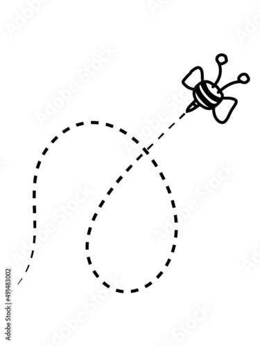 Linie Gestrichelt Biene 