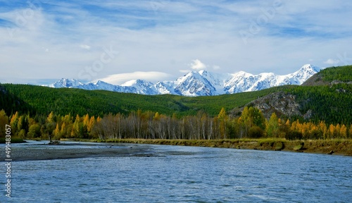 River on the background of mountains