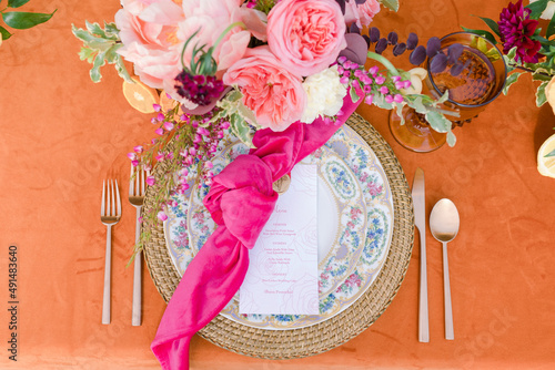 Obraz na plátně Colorful Table Setting