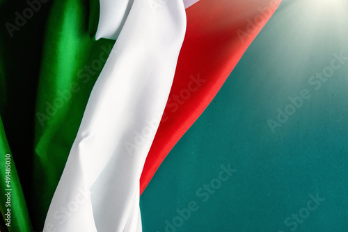 Italian flag with space, italy background. 