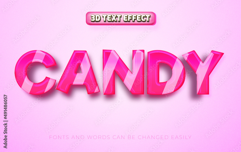 Candy cute 3d editable text effect style