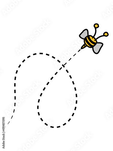 Gestrichelte Linie Biene 