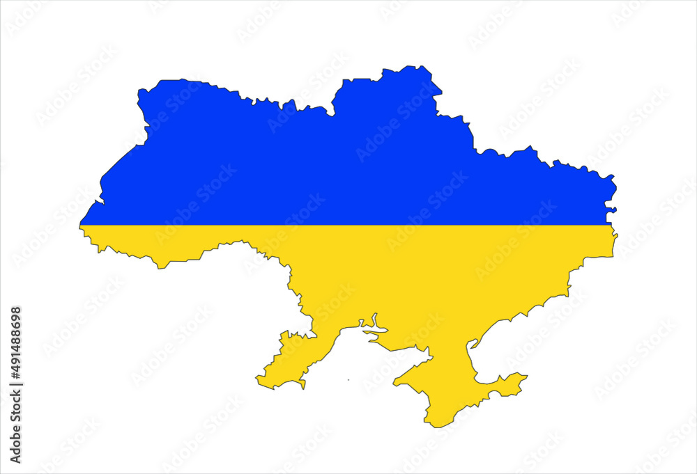 Map of Ukraine and Ukraine flag. Vector Illustration
