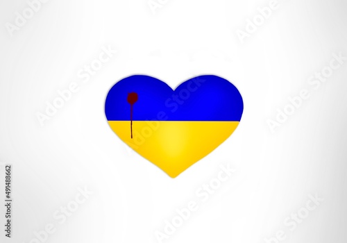 heart shaped ukrainan flag background  photo