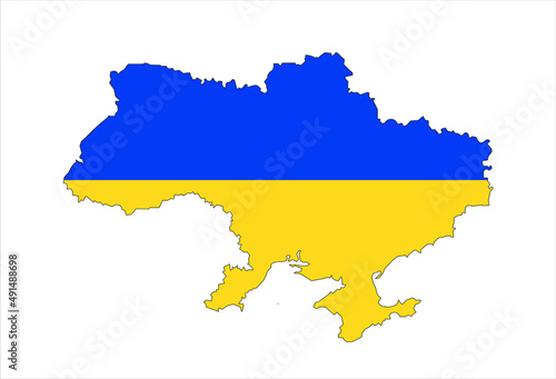 Map of Ukraine and Ukraine flag. Vector Illustration 