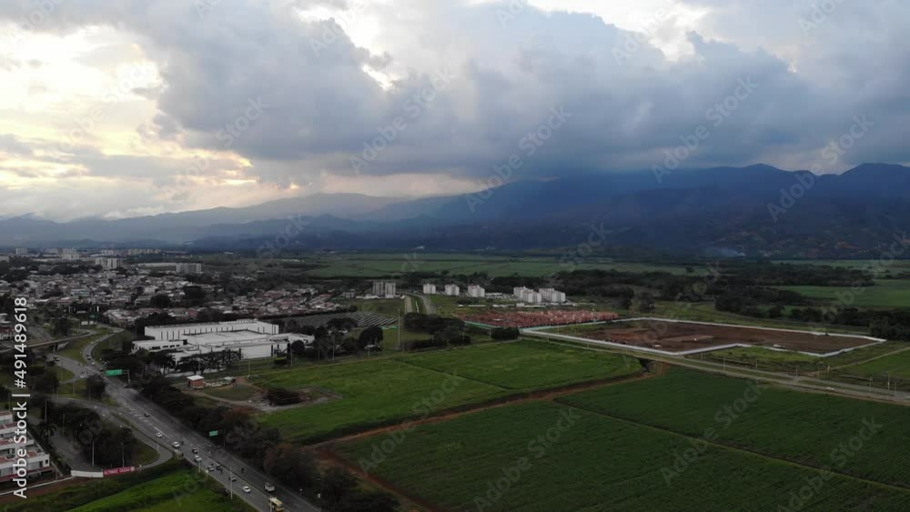 Jamundi, Valle del Cauca, Colombia aerial view. Jamundi, Valle del Cauca, Colombia aerial view.