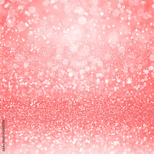 Coral pink color glitter sparkle girly birthday party background