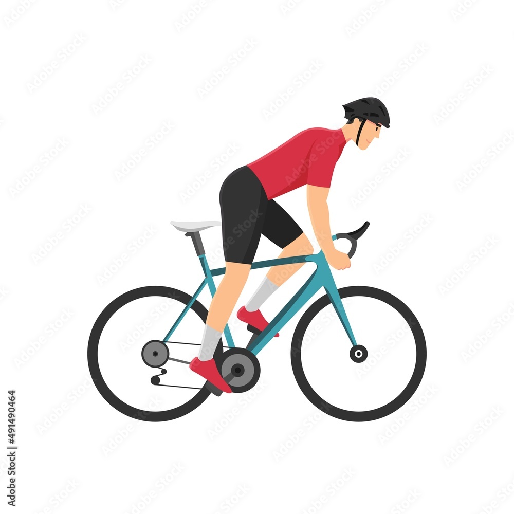 Un hombre cheap en bicicleta