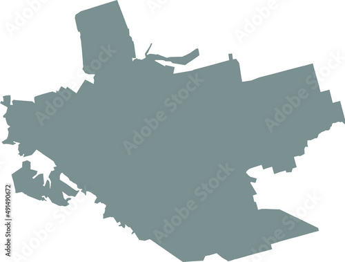 Gray flat blank vector map of the Ukrainian regional capital city of ZAPORIZHZHIA, UKRAINE photo