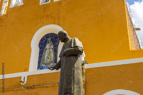 juan pablo ii y la virgen, convento de san antonio de padua, izamal, yucatan photo