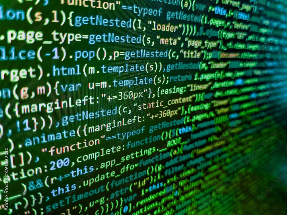 Computer programming source code. Coding, programming, hacking concept ...