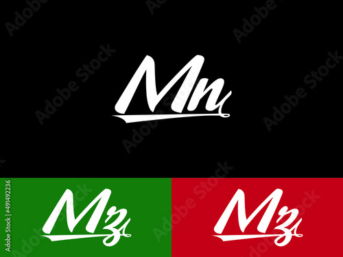 Premium MN m&n Signature Letter Logo, Abstract Handwritten mn Signature Logo Design