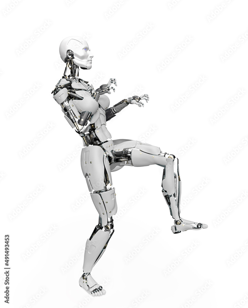 amazing robot is walking like a monster on halloween