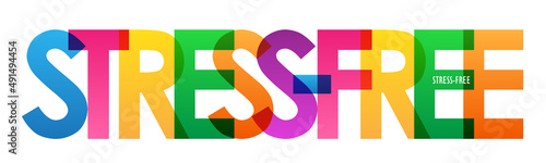 STRESS-FREE colorful vector typography banner