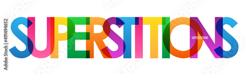 SUPERSTITIONS colorful vector typography banner