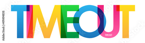 TIMEOUT colorful vector typography banner