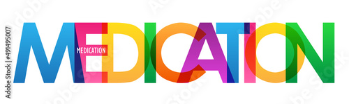 MEDICATION colorful vector typography banner
