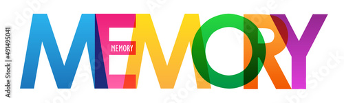 MEMORY colorful vector typography banner
