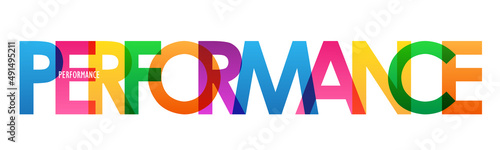 PERFORMANCE colorful vector typography banner