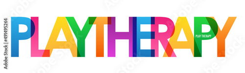PLAY THERAPY colorful vector typography banner