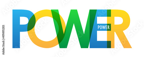 POWER colorful vector typography banner photo