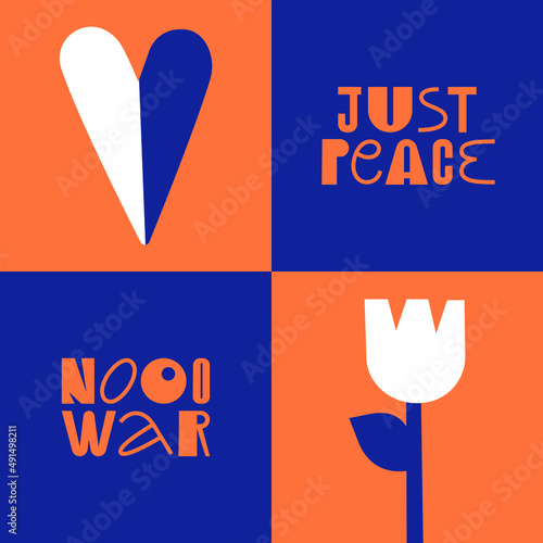 Vector poster with text say no to war photo