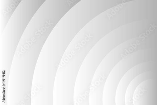 Abstract white and gray gradient luxury overlap curve circle background. Vector illustration. 