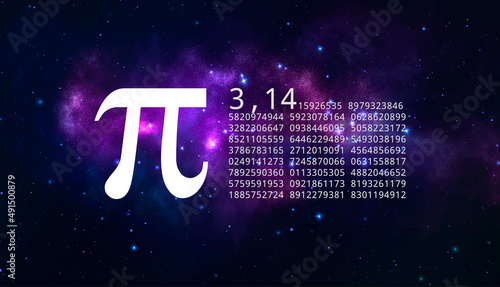 Pi day. Science Space Illustration. Iinfinitely concept