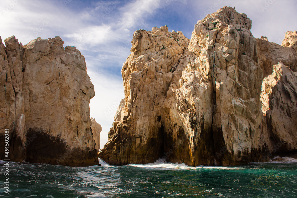 Crag in the sea at baja california Mexico