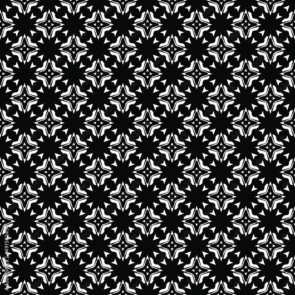 Black and white seamless pattern texture. Greyscale ornamental graphic design. Mosaic ornaments. Pattern template. Vector illustration. EPS10. Black and white seamless pattern texture. Greyscale ornamental graphic design. Mosaic ornaments. Pattern template. Vector illustration. EPS10.