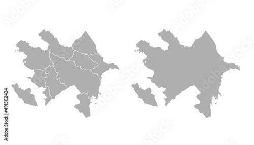 Azerbaijan map with the main landmarks of the regions. Flat illustrated