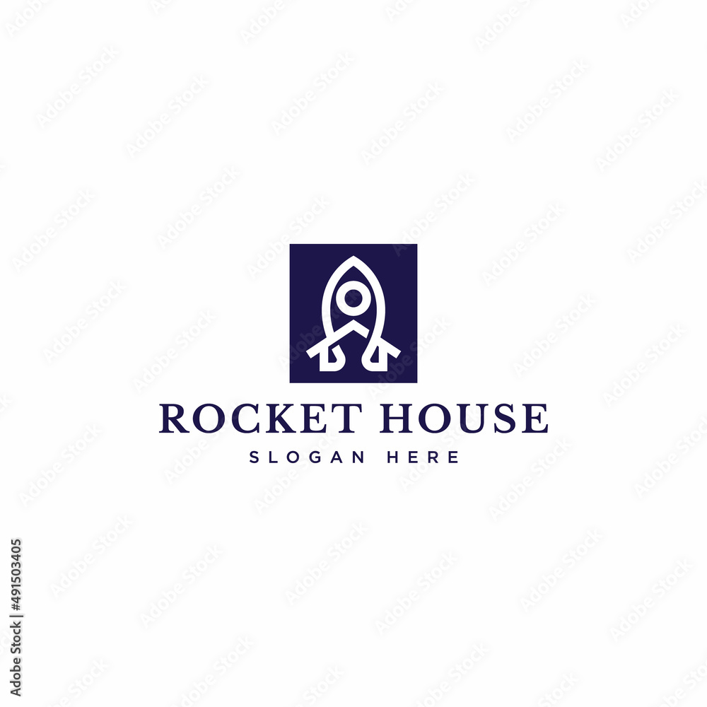rocket house logo design vector rocket house logo design vector