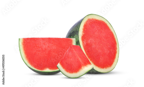 Sliced watermelon isolated on white background.