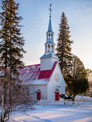 St. Bernard chapel at Mont-Tremblant ski resort in winter