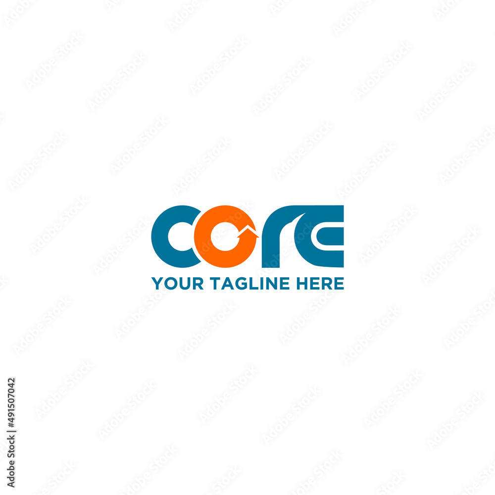 Core with eagle head in negative  space logo sign design 