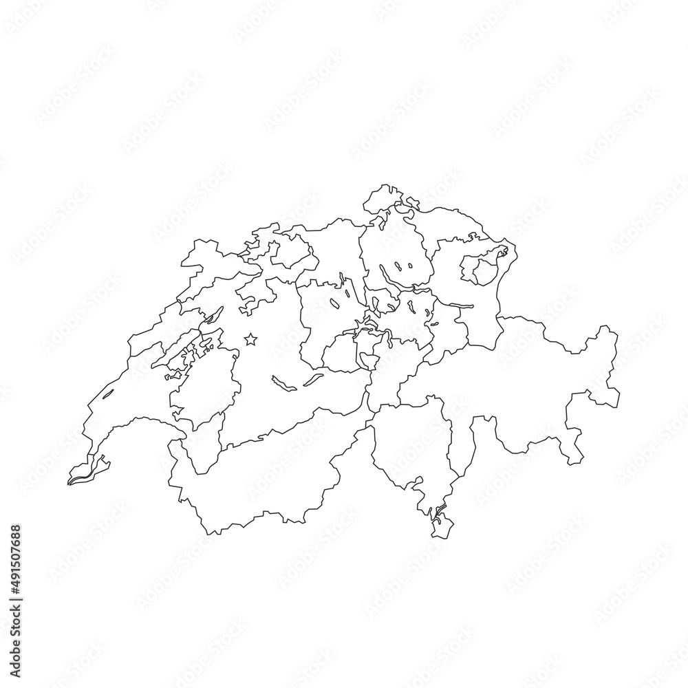 Switzerland map vector illustration. Stock vector isolated