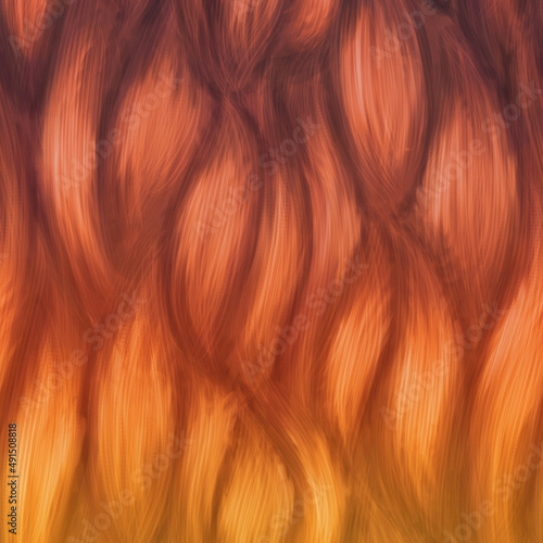 Abstract brown and orange curly hair texture pattern background. 