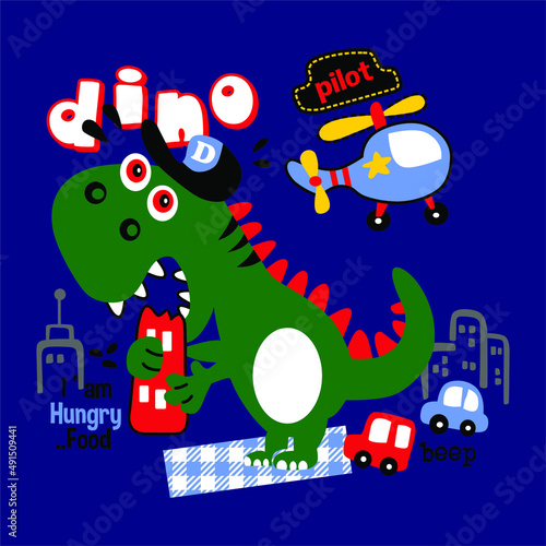 Hungry Dino Baby Vector Design
