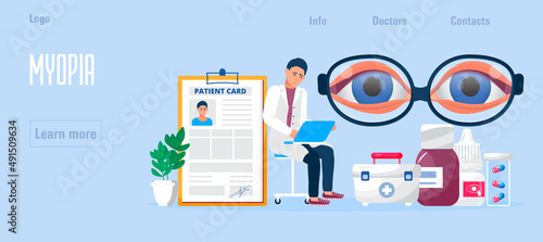 Ophthalmologist concept vector. Check your eyesight illustration for medicine, medical web, blog