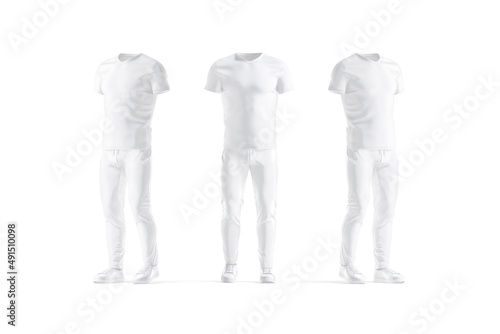 Blank white sport uniform mockup  front and side view